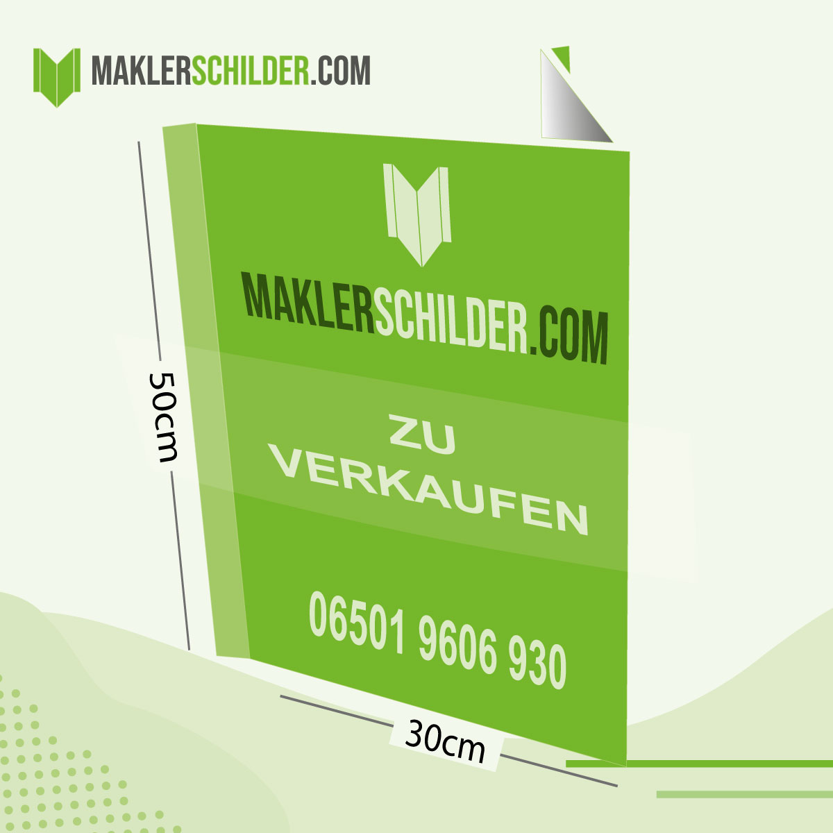 Vertical folding sign 700 x 500 mm