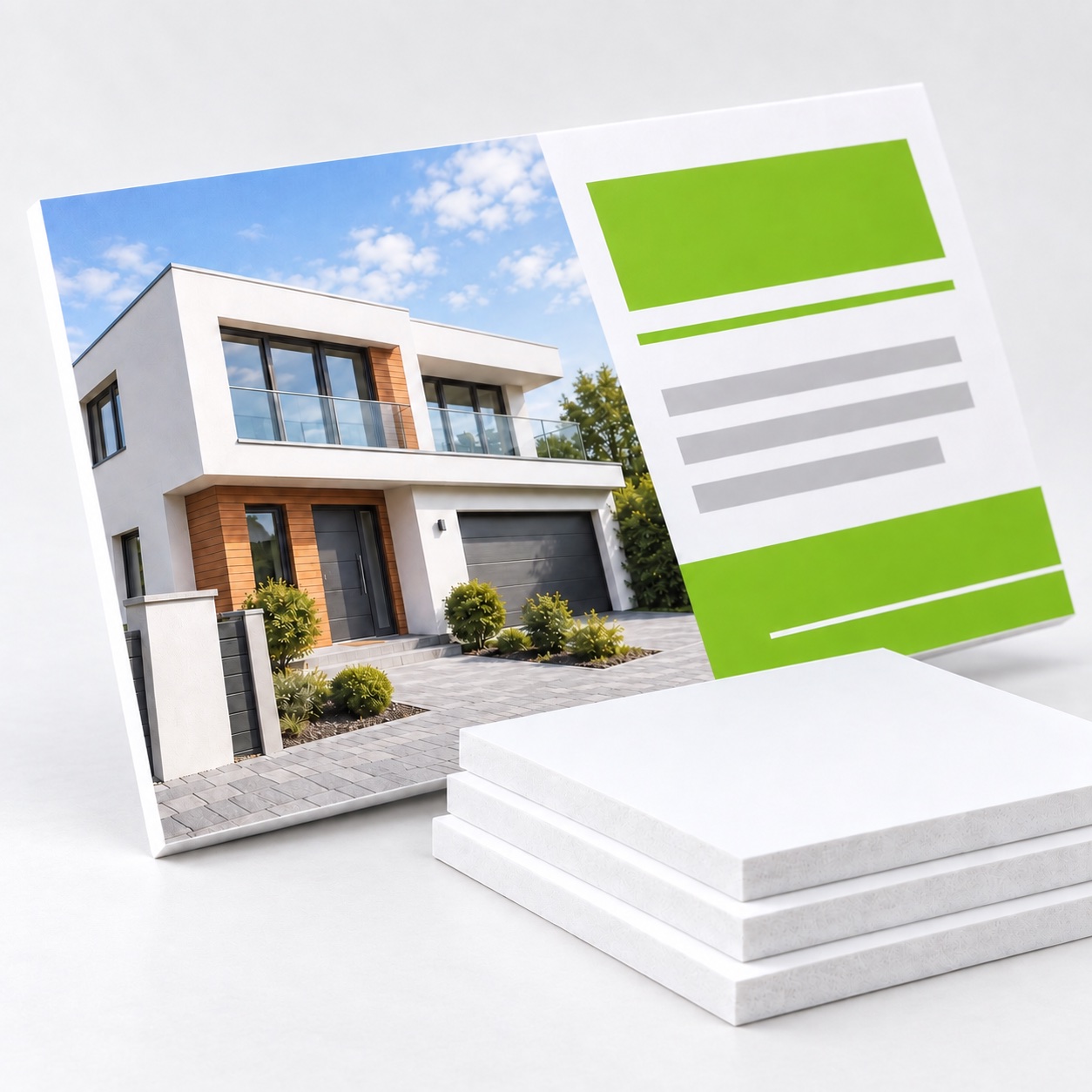 Printed flat sign made from white PVC foam board